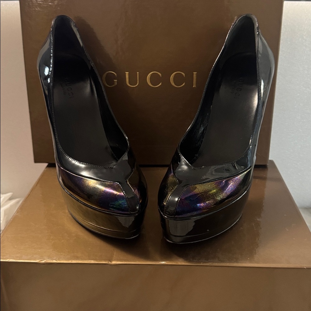Elegant Gucci Oil Slick Platform Stiletto size 37,5 - Picture 2 of 16